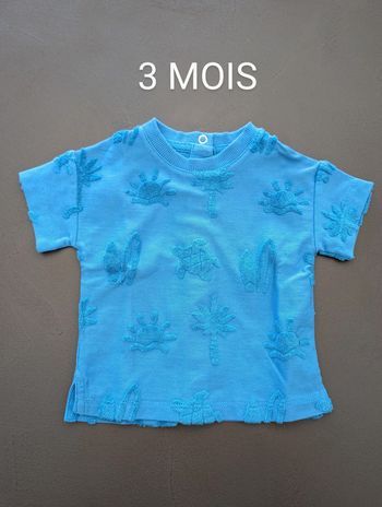 T-shirt bleu Kiabi - Taille : 3 mois
