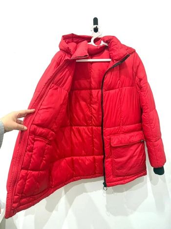 Abrigo acolchado capucha hombre rojo / Manteau à capuche matelassé rouge pour homme