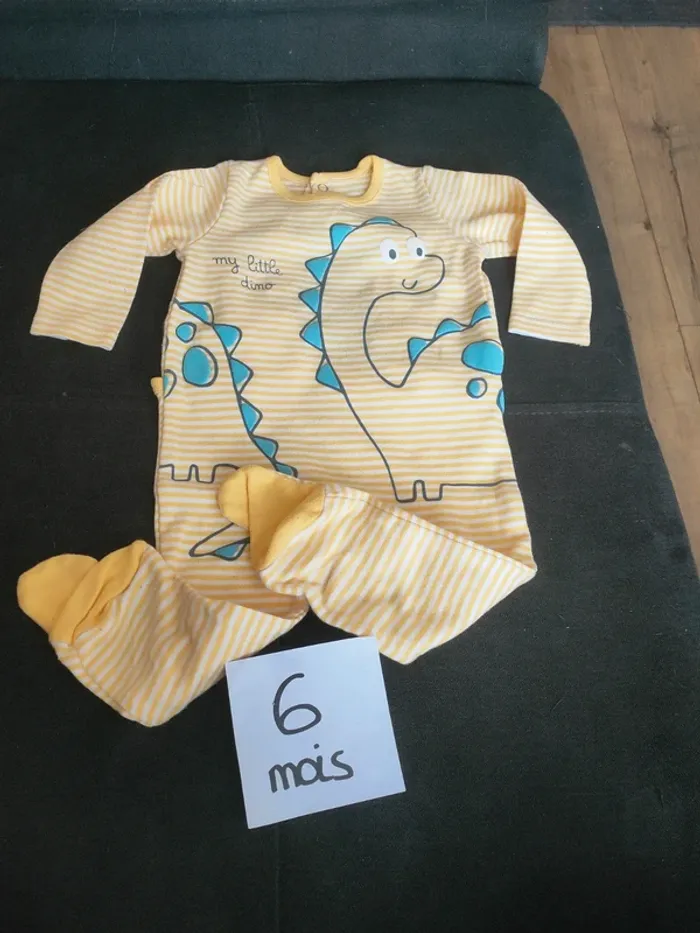 Pyjama grenouillère garçon 6 mois inextenso
