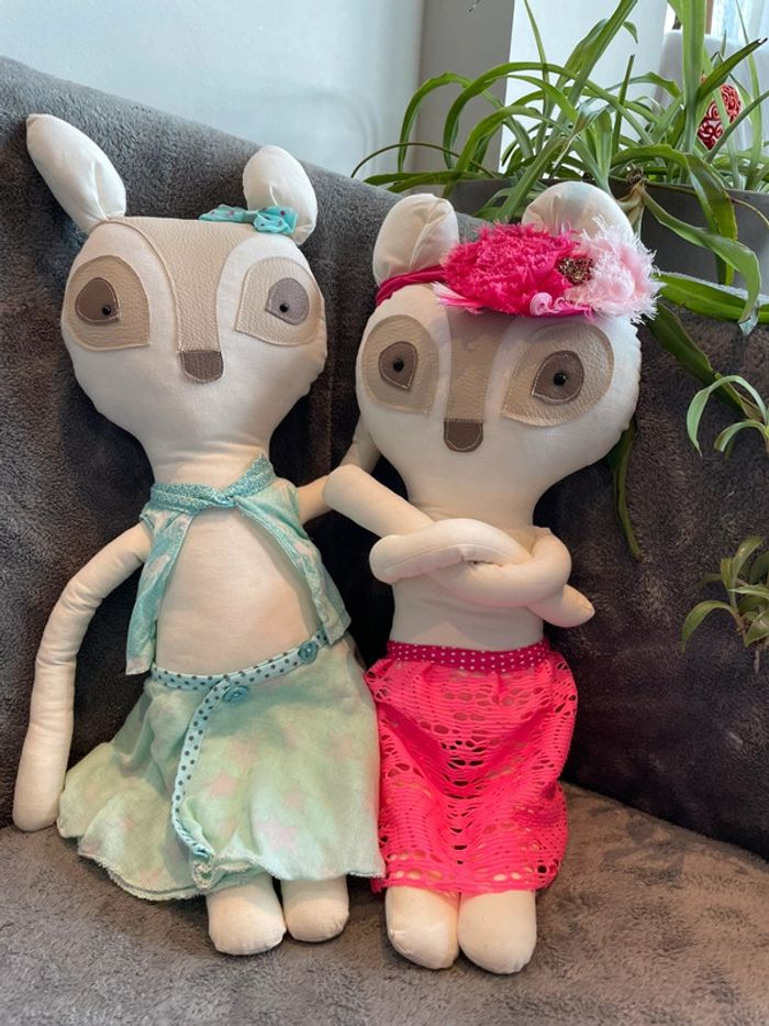 Lot peluches doudou créatrice