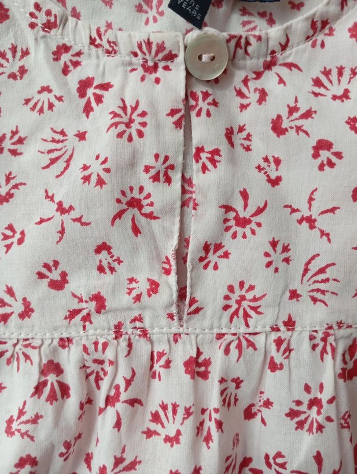 Blouse blanche fleur rose Lili Gaufrette taille 2 ans - photo numéro 4