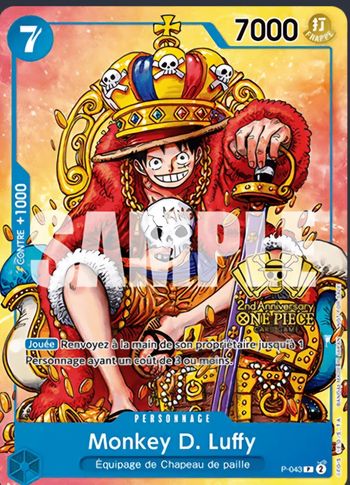 Luffy promo sceller P043 2nd anniversaire