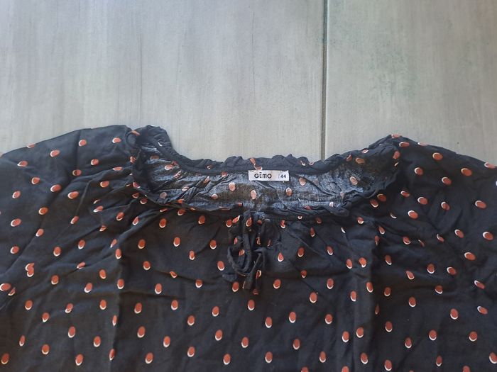 Blouse fluide noir à pois Gemo Taille 44 - photo numéro 5