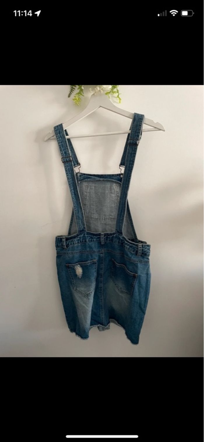 🌸Salopette jupe en jeans bleu taille 38 mim🌸 - photo numéro 3