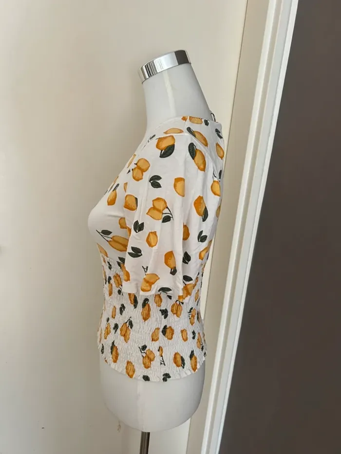 Ichi top haut été imprimée citron femme,taille S/36 - photo numéro 2