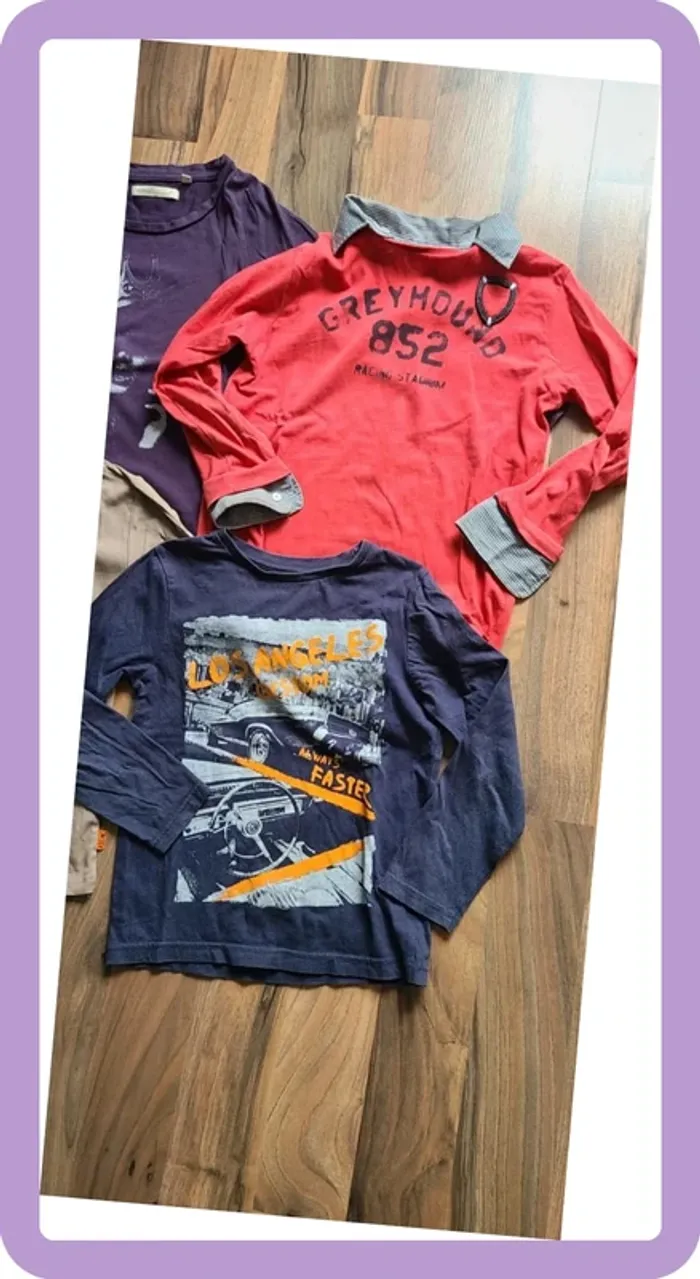 Lot de 4 t-shirts longs 8 ans - photo numéro 6
