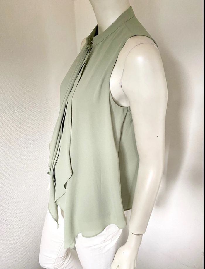 Blouse fluide asymétrique – Mango – Vert sauge – Taille S – Excellent état - photo numéro 8