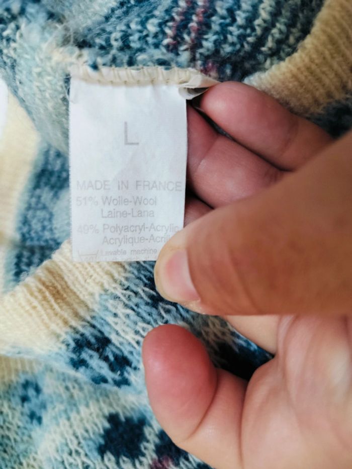 Pull vintage 51% laine - photo numéro 3