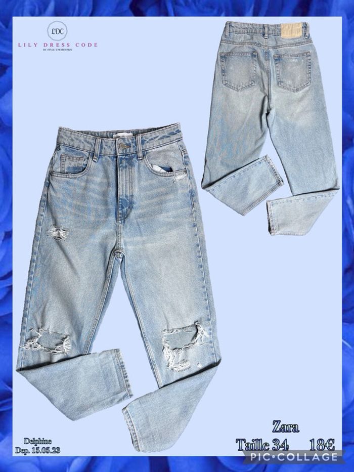 💙 Jean Mom destroy clair Zara – Taille 34 SOLDÉ -50% 💙