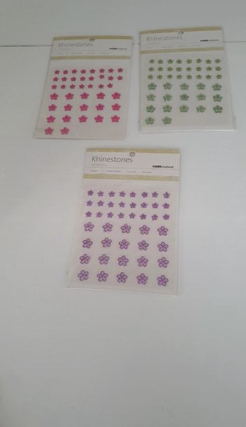 3 planches de stickers strass fleurs
