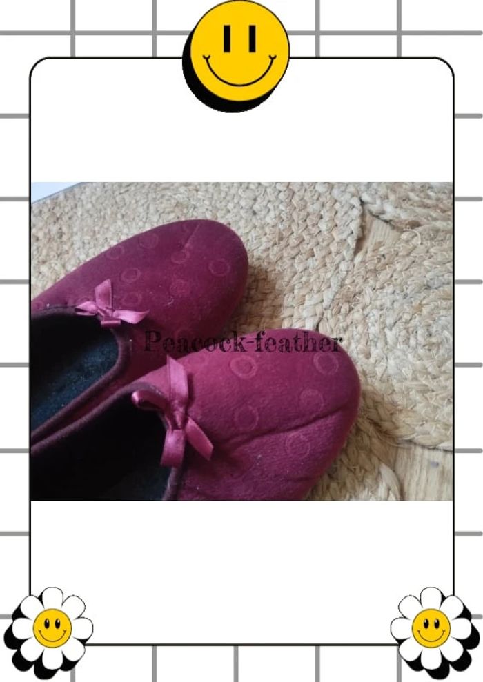 Chaussons pantoufles 41 Bordeaux femme - photo numéro 6