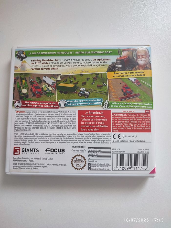 Jeu DS Farming Simulator 14 - photo numéro 2