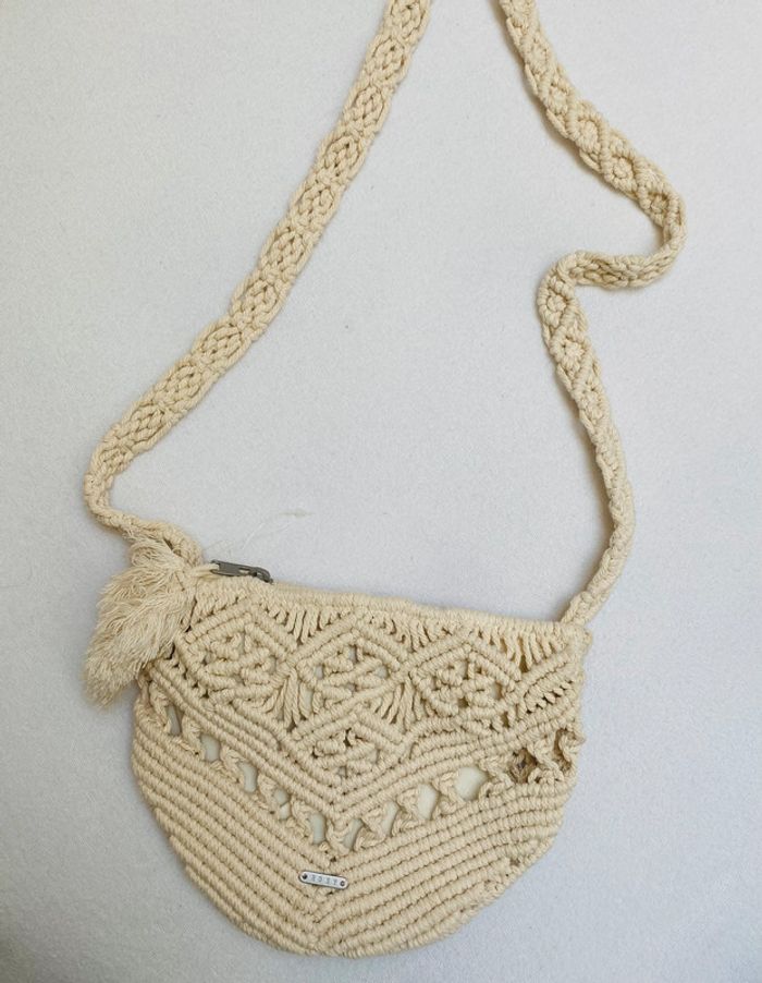 Sac à bandoulière macramé coton et tissu Roxy - photo numéro 4