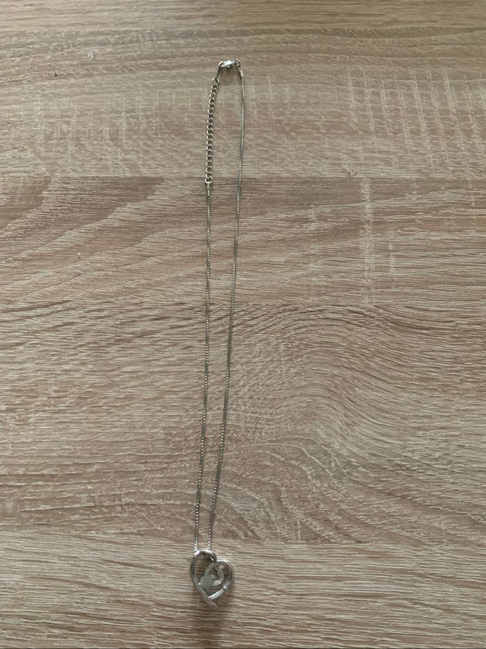 Collier coeur en strass bleu - photo numéro 4