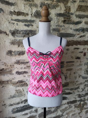 Crop top rose fushia kaki et blanc Pimkie Taille 40