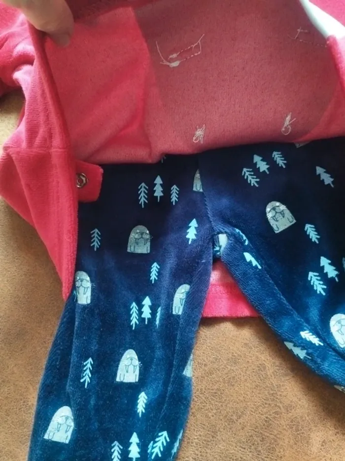 Pyjama velours 2 pièces garçon 12 mois neuf - photo numéro 4