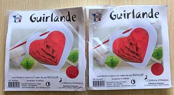 Lot de deux Guirlandes décoratives cœur 