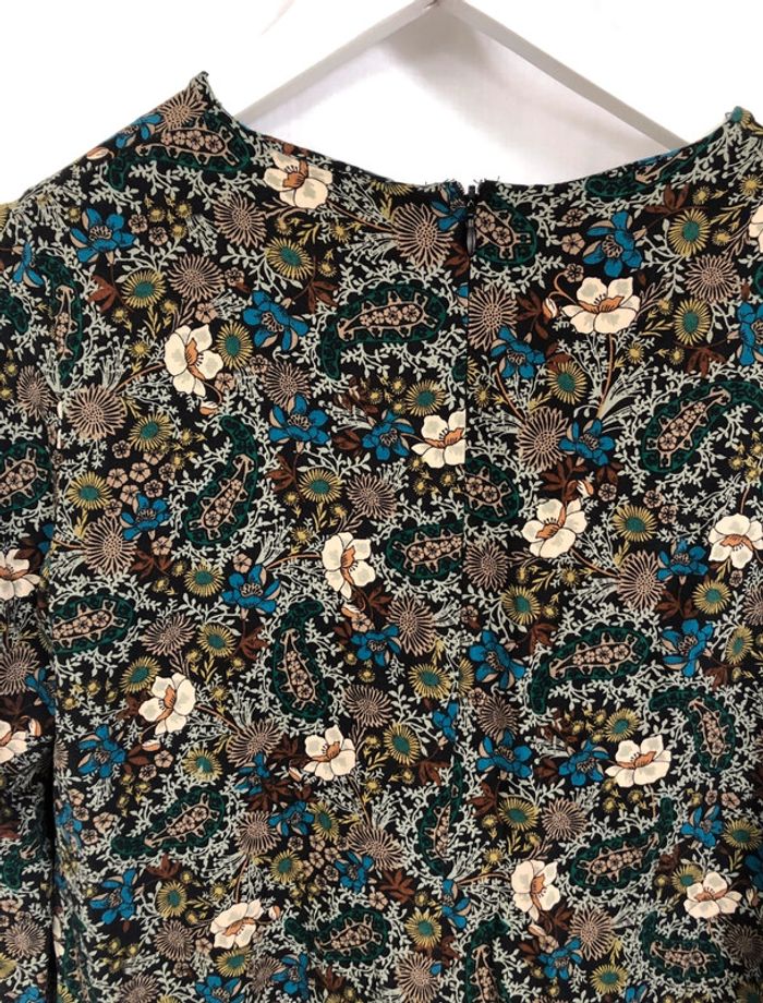 Combishort Zara fleurie noire manches longues taille XS / 34 36 comme neuve - photo numéro 12