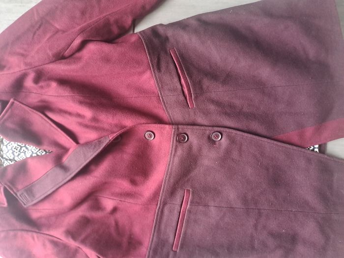 Manteau bicolore bordeaux Modavista Taille 50 - photo numéro 4