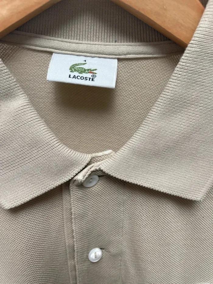 Beige polo Lacoste Mens Size 4 - photo numéro 5
