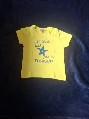 T-shirt mc jaune fluo star de la maison