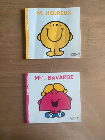 Livres Mme Bavarde et M. Heureux - Roger Hargreaves
