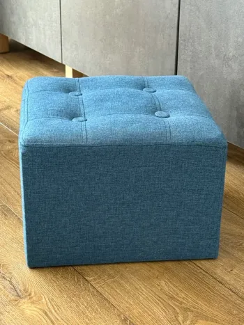 Tabouret en tissu capitonné Atmosphera 40cm