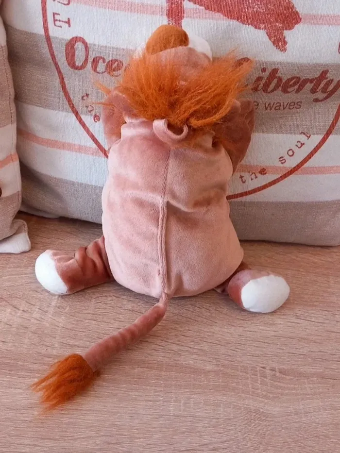 Peluche lion supertoys petit model 30cm marron satiné, très rare - photo numéro 3