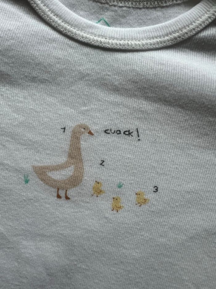 Lot de 3 bodies blancs motifs oies taille 18 mois Tex - photo numéro 3