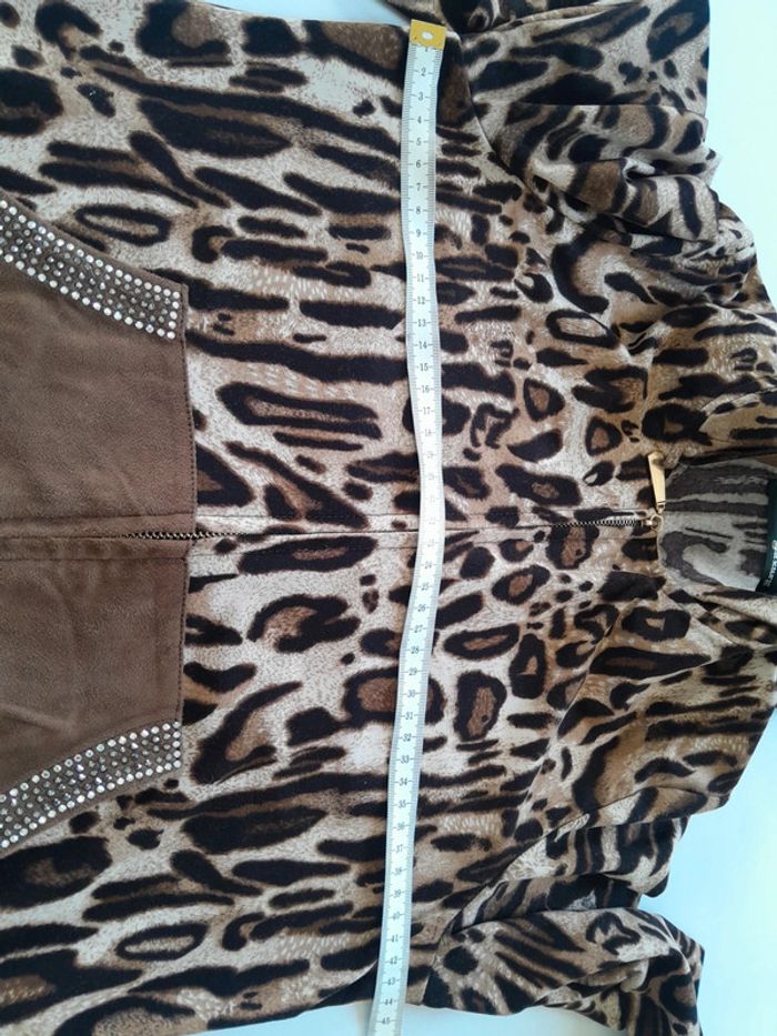 Veste capuche zip leopard brodé et strass Redial Luxury - photo numéro 10