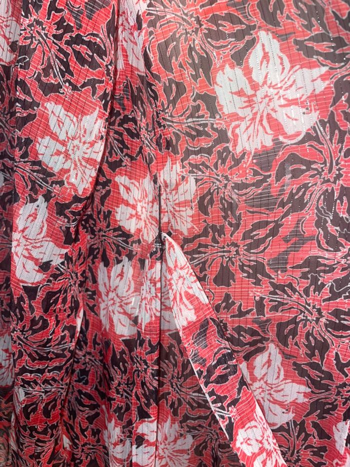 Robe Maje imprimé fleurs rouge - photo numéro 5