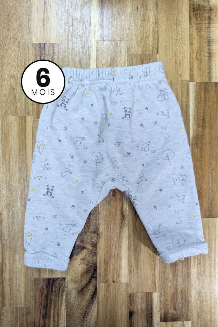 Pantalon jogging chaud - Gris Panda - Bébé 6 mois - photo numéro 2