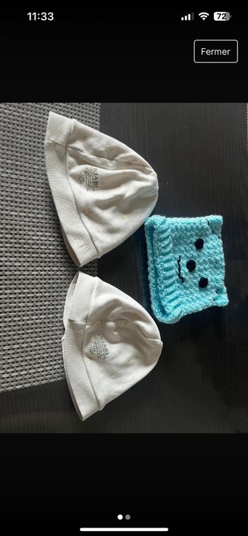 Lot de 3 bonnets