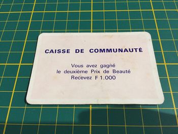 Vous avez gagné carte caisse de communauté pièce détachée Monopoly Miro Parker company #A63