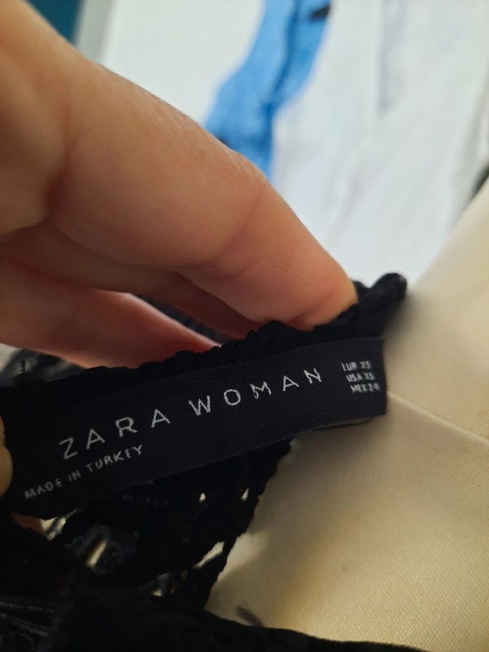 Haut macramé noir Zara 34 neuf sans étiquette #lora11femme34