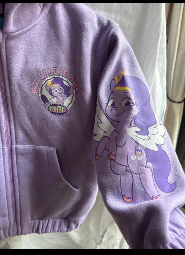 💜 Gilet à capuche My Little Pony Pipp - Taille 6 ans - Etat neuf - photo numéro 7