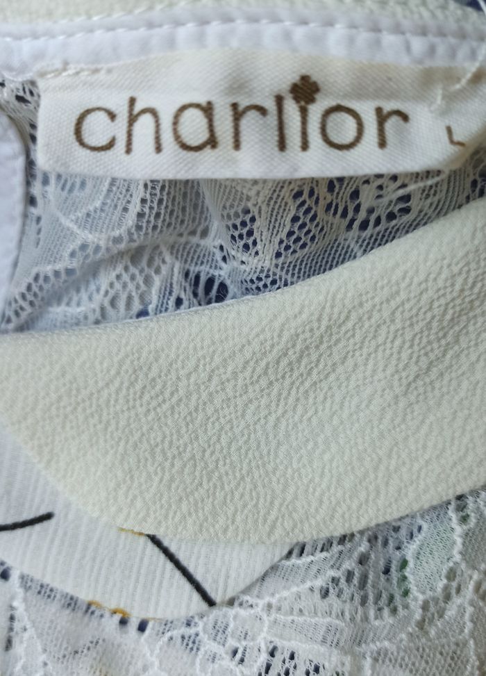 🌸 Blouse dentelle à fleurs avec col claudine taille 40 Charlior 🌸 - photo numéro 3
