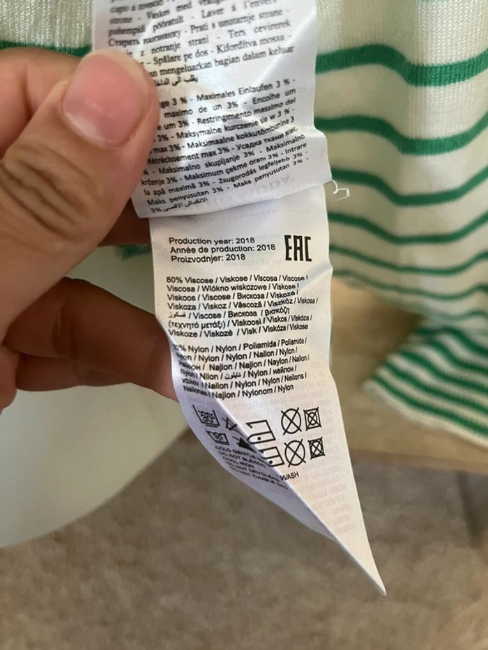 Pull à rayures blancs et vert Vero Moda taille L-40💫 - photo numéro 5