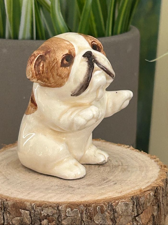 Miniature, figurine, Bulldog  anglais, vintage, céramique ancienne - photo numéro 3