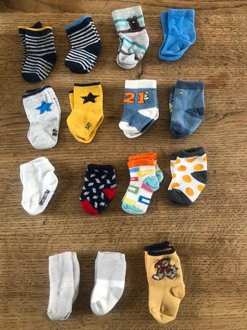 Lot de 15 chaussettes 15/17 ou 0/6 mois