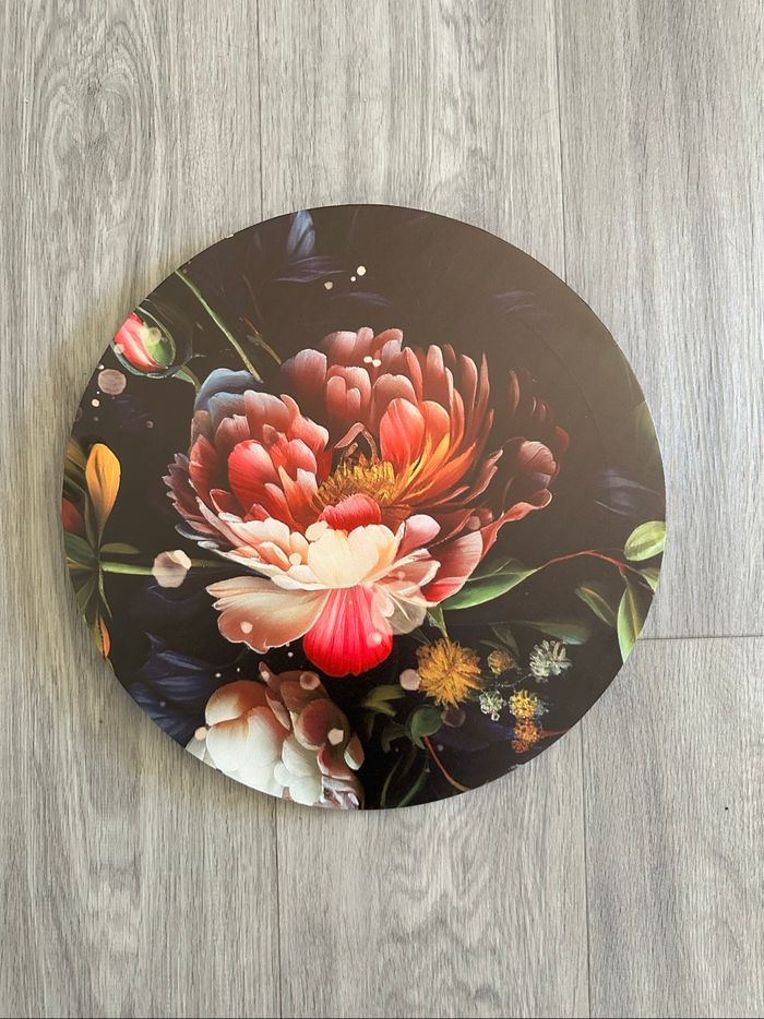 Toile fonde fleurs nature morte noire et multicolore