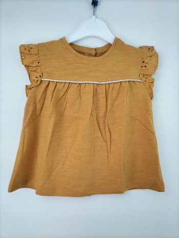 T-shirt manches brodé 12 mois