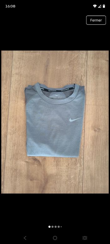Haut de running Nike Dri-FIT gris – Manches longues – Taille S