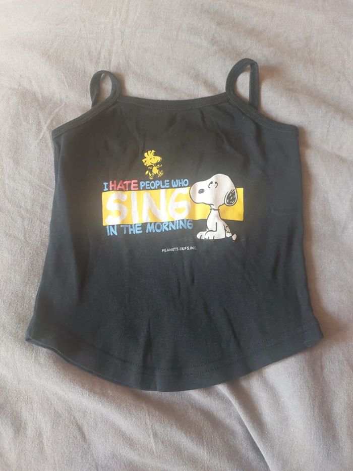 Débardeur noir snoopy