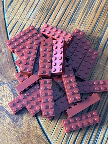 20 Brick 2x6 Lego ref 2456 couleur Dark Red
