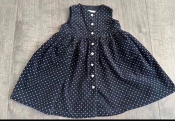 Robe bleue en velours côtelé Cyrillus vintage 12 mois