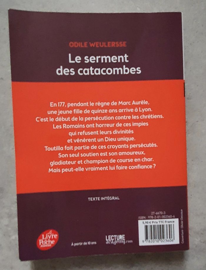 Le serment des catacombes - Odile weulersse livre scolaire collège - photo numéro 5