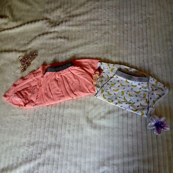 Lots de deux jupe rose et banane • 10 ans • Kiabi 