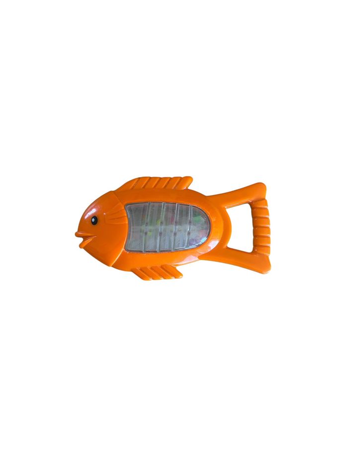 Hochet poisson vert et orange avec petites billes