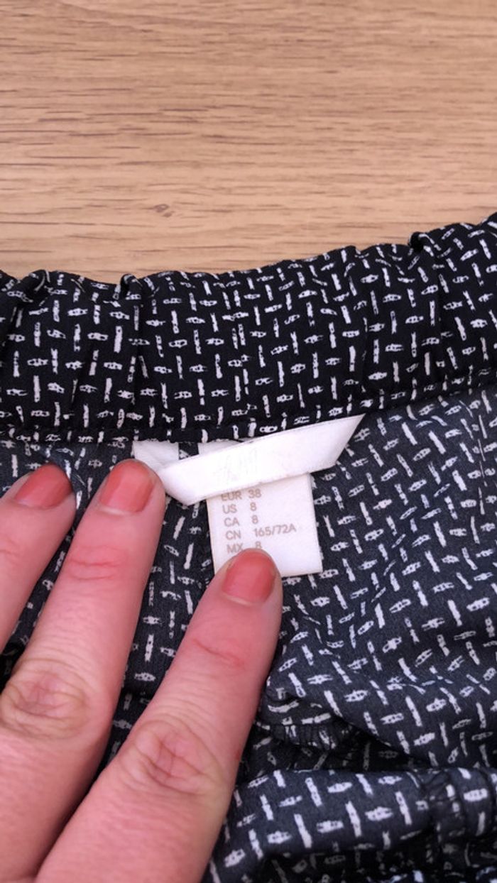 Pantalon fluide léger HM taille 38 carreaux noir et blanc - photo numéro 3